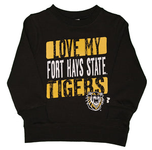 NCAA FHSU Fort Hays State University Love My Tigers Toddlers' Crew Neck Fleece