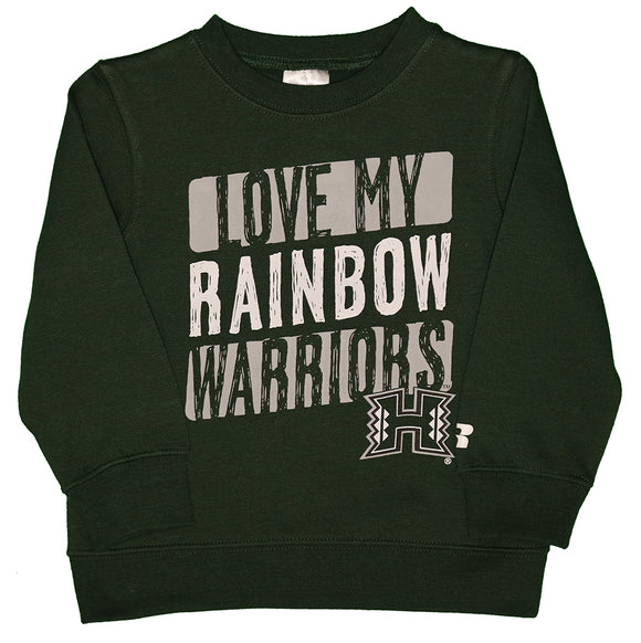 NCAA UH University of Hawaii Love My Rainbow Warriors Toddlers' Crew Neck Fleece