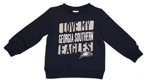 NCAA GSU Georgia Southern University Love My Eagles Toddlers' Crew Neck Fleece