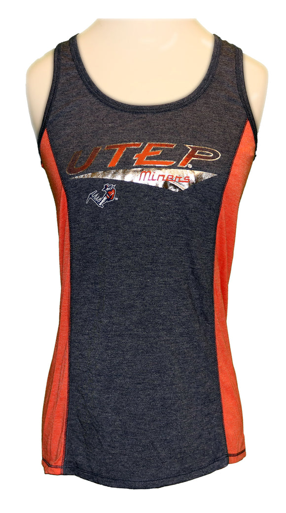 NCAA UTEP University of Texas El Paso Miners Women's Scoop Neck Fitness Tank